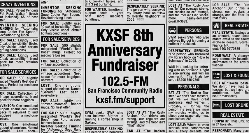 kxsf 8th fundrasier want ads