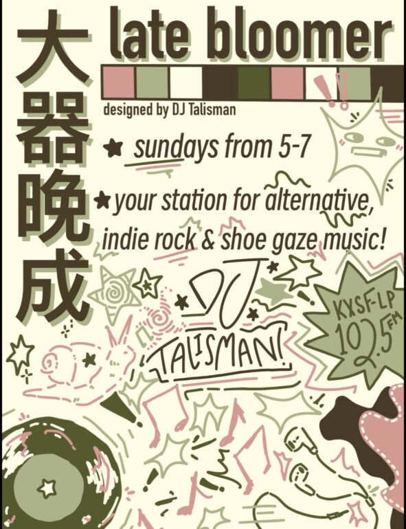 DJ Talisman's show, late bloomer, is your one-stop shop for the best shoegaze, grunge, and alternative music around! If you want the perfect intersection of nostalgic road trip vibes and being moody in your room at 2 am energy, look no further. Tune in every Sunday from 5-7 pm for 2 hours of the best new and old songs out there, leaving you wanting more and always adding to your playlists. Sundays 5:00 PM to 7:00 PM